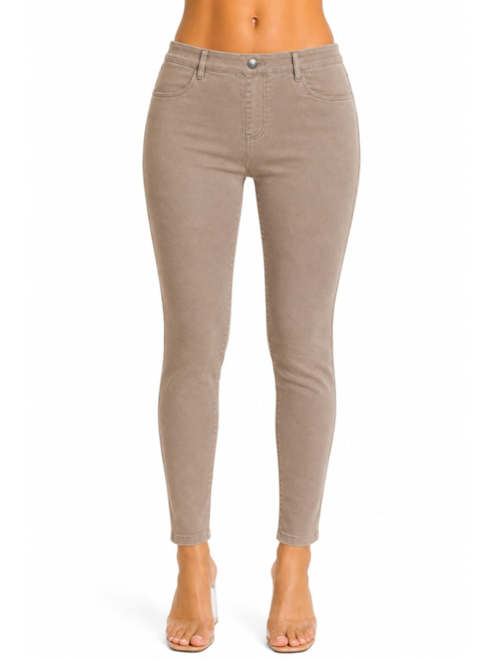 Uniqlo Stretch Skinny Pants Women Small 23"-26" Cotton Casual Jeggings S BROWN